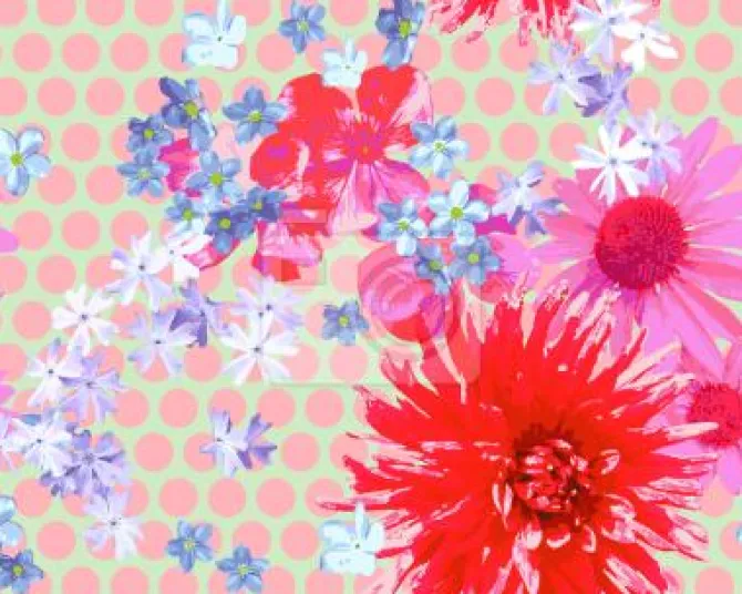 Tapeta: Rozproszony kwiat na kropki