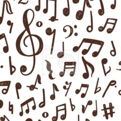 Tapeta: Rysunkowy wzór w nuty