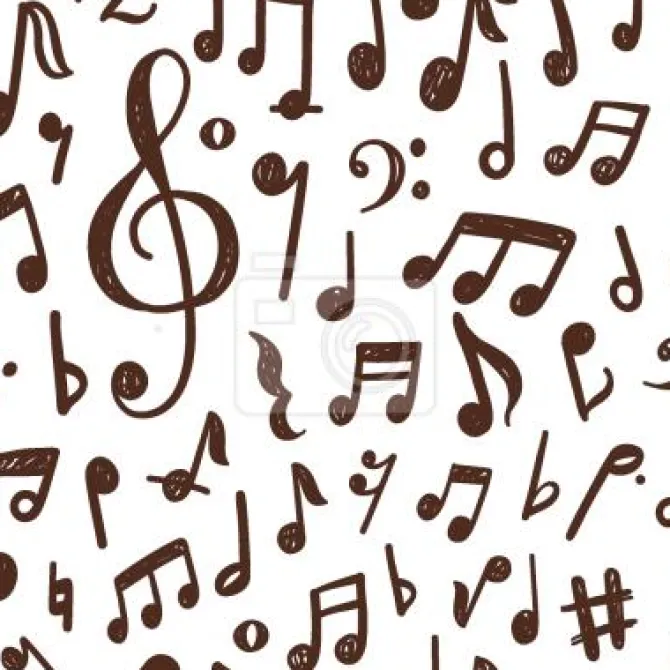 Tapeta: Rysunkowy wzór w nuty