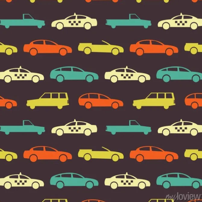 Tapeta: Samochód retro bez szwu wzór