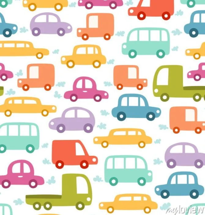 Tapeta: Samochody cartoon szwu