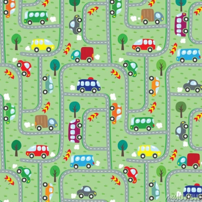 Tapeta: Samochody na drodze. bez szwu deseń.