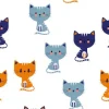 Tapeta: Scandinavian cat pattern
