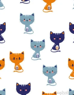 Tapeta: Scandinavian cat pattern