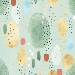 Tapeta: Seamless abstract pattern with colorful watercolor spots, dots