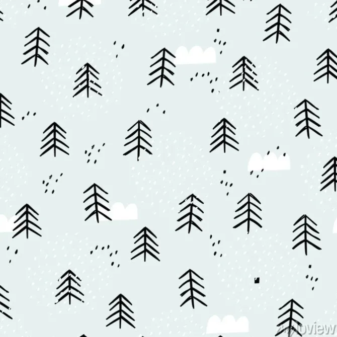 Tapeta: Seamless baby pattern with cute winter forest. creative kids