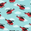Tapeta: Seamless childish pattern with red helicopters and clouds.