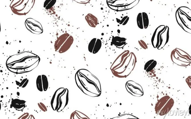 Tapeta: Seamless coffee background with coffee beans