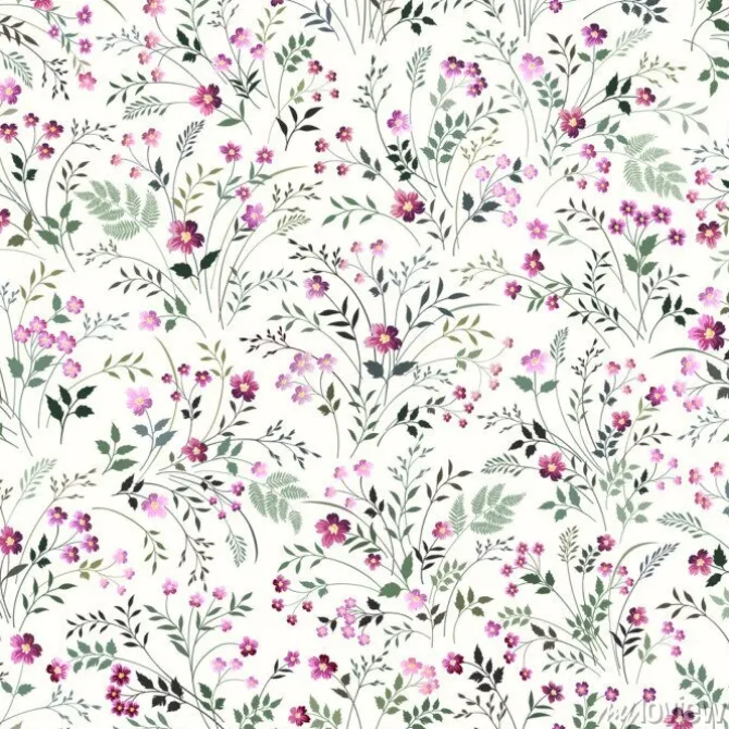 Tapeta: Seamless floeal pattern with meadow flowers