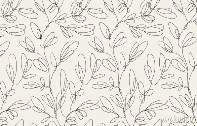 Tapeta: Seamless floral pattern with one line flowers. vector hand drawn