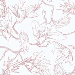 Tapeta: Seamless floral vector pattern with magnolia.