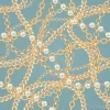 Tapeta: Seamless pattern background with pears and chains golden metallic