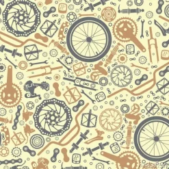 Tapeta: Seamless pattern of bicycle parts. vector image.