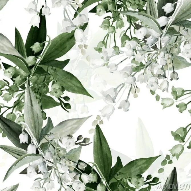 Tapeta: Seamless pattern of sprigs lily of the valley.