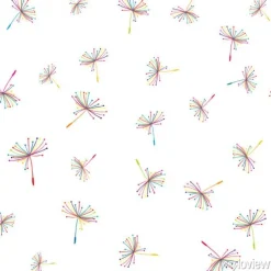 Tapeta: Seamless pattern with colorful flying dandelion seeds