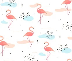 Tapeta: Seamless pattern with pink flamingos
