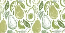 Tapeta: Seamless pattern with avocado. healthy vegan food. stamp printing.