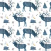 Tapeta: Seamless pattern with watercolor scandinavian elements. reindeer,