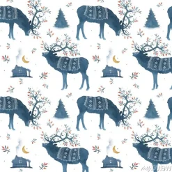 Tapeta: Seamless pattern with watercolor scandinavian elements. reindeer,