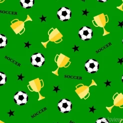 Tapeta: Seamless pattern with soccer ball and winner cup. seamless football
