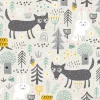 Tapeta: Seamless pattern with cute wolf and white bunny in the forest