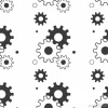 Tapeta: Seamless pattern with gears. black and white thin line icons