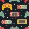 Tapeta: Seamless retro pattern with joysticks. video game controller