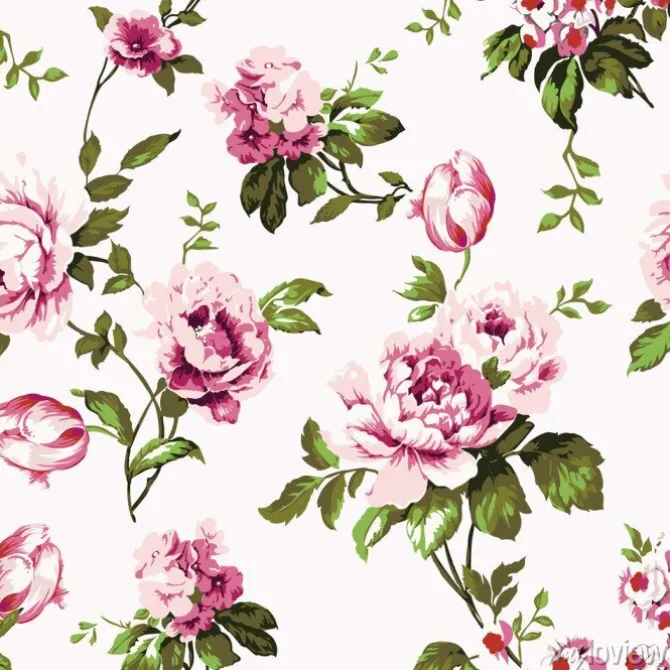 Tapeta: Shabby chic vintage róż wzór