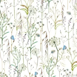 Tapeta: Smukłe polne kwiaty na białym tle