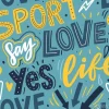 Tapeta: Sport hand lettering seamless pattern for print, textile, wallpaper.