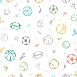 Tapeta: Sport motyw bezszwowe tło wzór; piłka nożna; baseball; siatkówka;