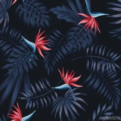 Tapeta: Strelitzia czerwony ciemny wzór