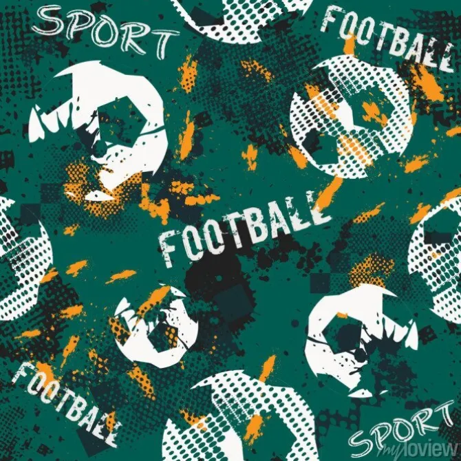 Tapeta: Streszczenie bez szwu deseń dla chłopców. wzór piłkarski. grunge
