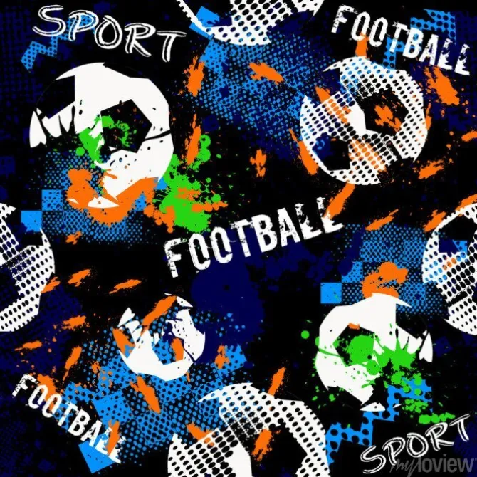 Tapeta: Streszczenie bez szwu deseń dla chłopców. wzór piłkarski. grunge