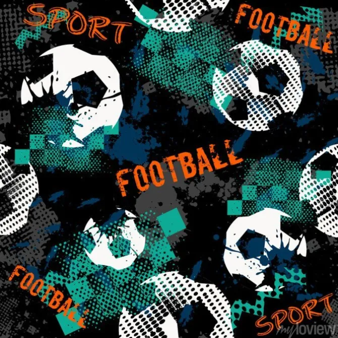 Tapeta: Streszczenie bez szwu deseń dla chłopców. wzór piłkarski. grunge