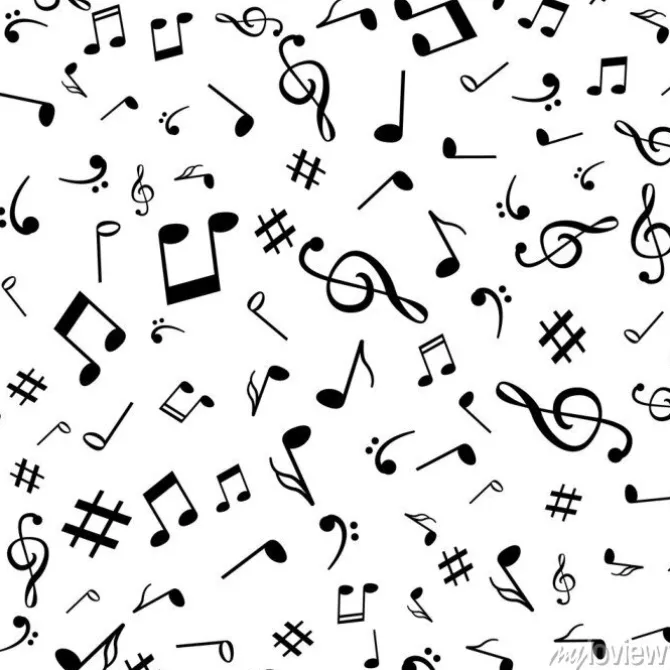 Tapeta: Streszczenie muzyka notatki ilustracji wektorowych bez szwu tła