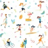 Tapeta: Summer sport activities seamless pattern, print