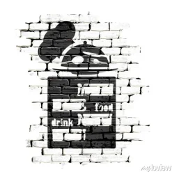 Tapeta: Szablon okładki menu i wzór ceglany mur