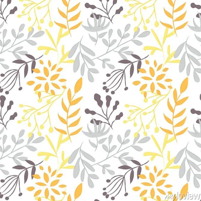 Tapeta: Szarawe i żółte gałązki z liśćmi