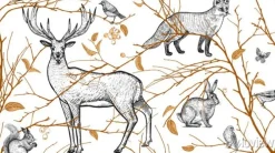 Tapeta: Szare zwierzęta leśne i brązowe gałęzie