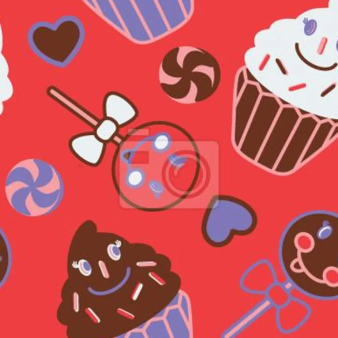 Tapeta: Szczęśliwe desery czerwone