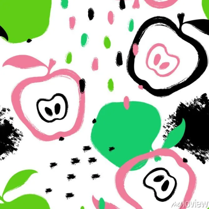 Tapeta: Szczotkarski grunge apple bezszwowy wzór.
