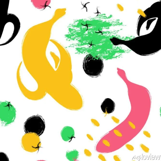 Tapeta: Szczotkarski grunge bananowy bezszwowy wzór.