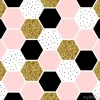 Tapeta: Sześciany tworzące wzór z czarnym i różowym