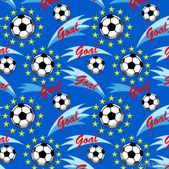 Tapeta: Szwu z latające piłki nożnej, żółte gwiazdy oraz cel napis na