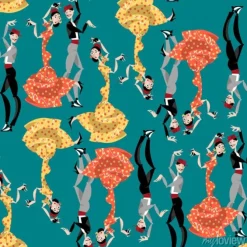 Tapeta: Tancerzy flamenco. tradycji hiszpańskiej. jednolite tło tupot