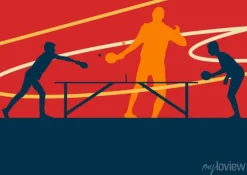 Tapeta: Tenisista stołowy wektor zawodnik streszczenie