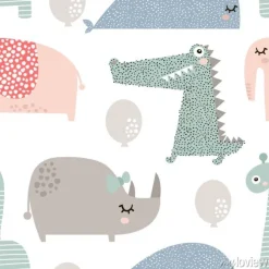 Tapeta: Tło kreatywnych zwierząt zatoki. idealny do odzieży dziecięcej,