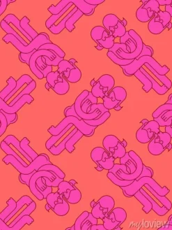 Tapeta: Tło strony lgbt. lesbijki całowanie wzoru. dziewczyny pocałują.