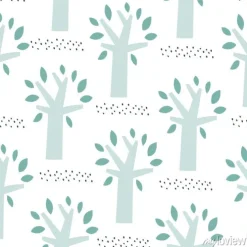 Tapeta: Trees vector pattern. doodle seamless pattern with creative trees.